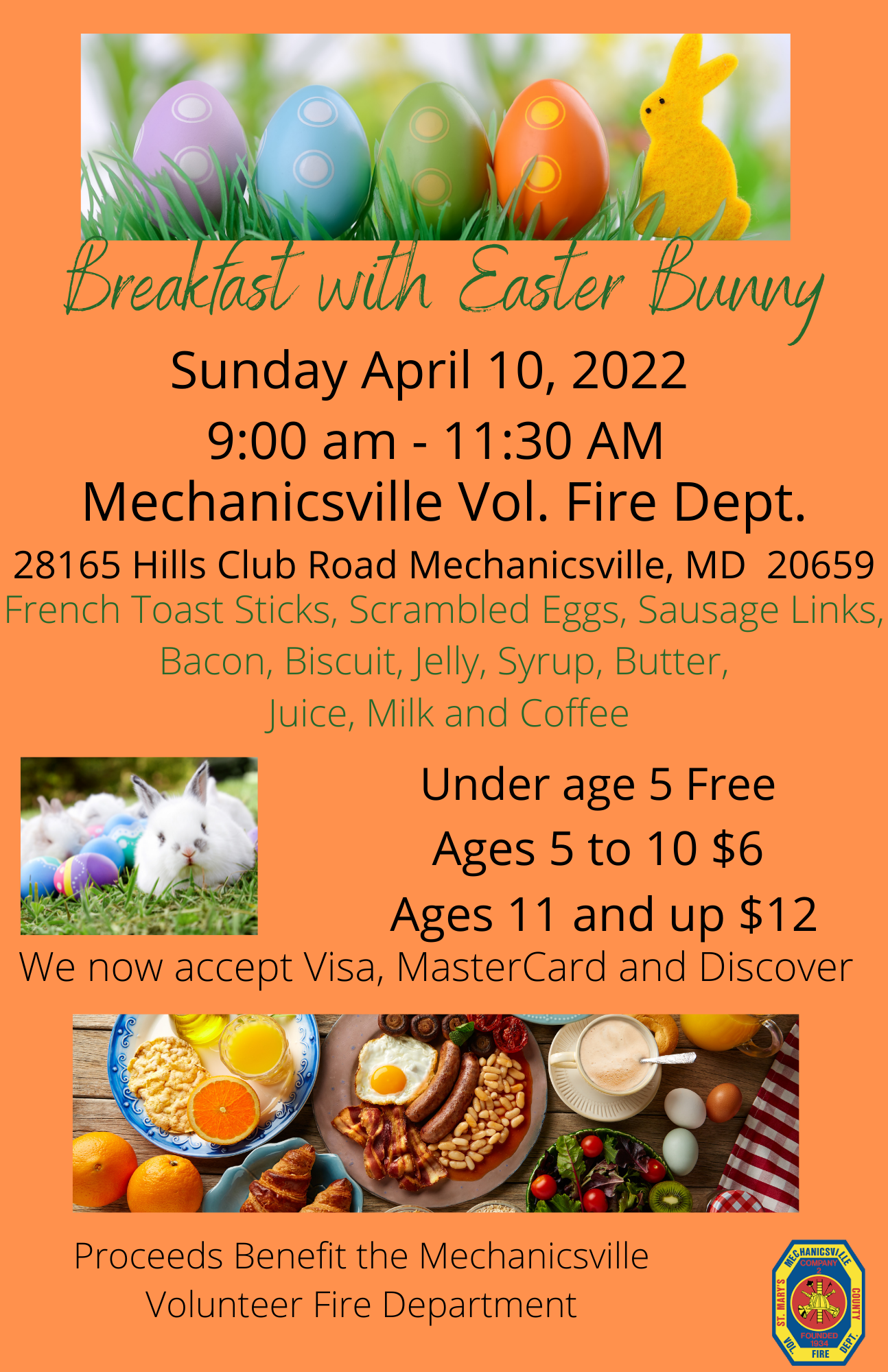 Breakfast with the Easter Bunny Mechanicsville VFD